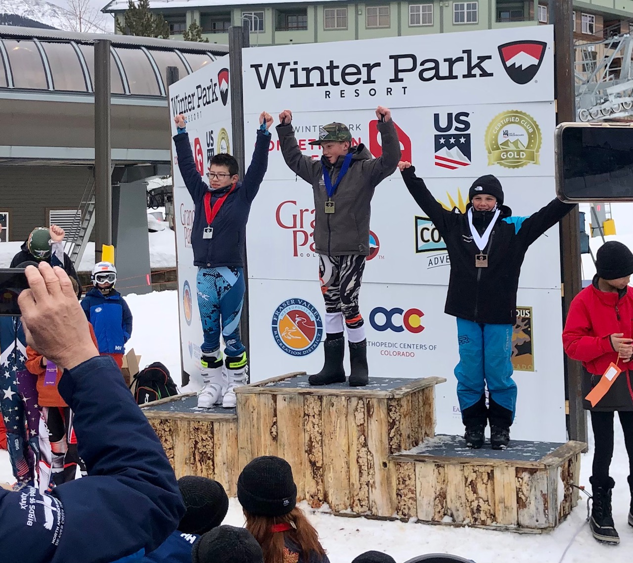 Nate Jolly had a great day with 3rd in GS and 4th in SL for U12 boys 